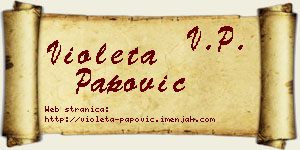 Violeta Papović vizit kartica
